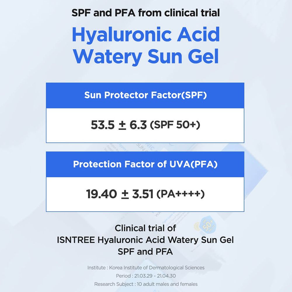 ISNTREE Hyaluronic Acid Watery Sun Gel SPF50+ PA++++ Face Cream 0 ml