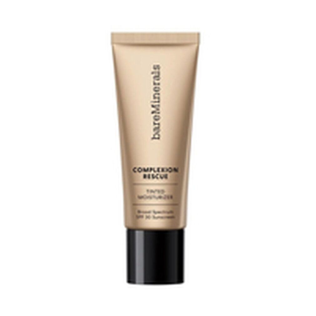 Beige Tube mit schwarzem Deckel. Aufschrift: bareMinerals, COMPLEXION RESCUE, getönte Feuchtigkeitscreme, SPF 30.