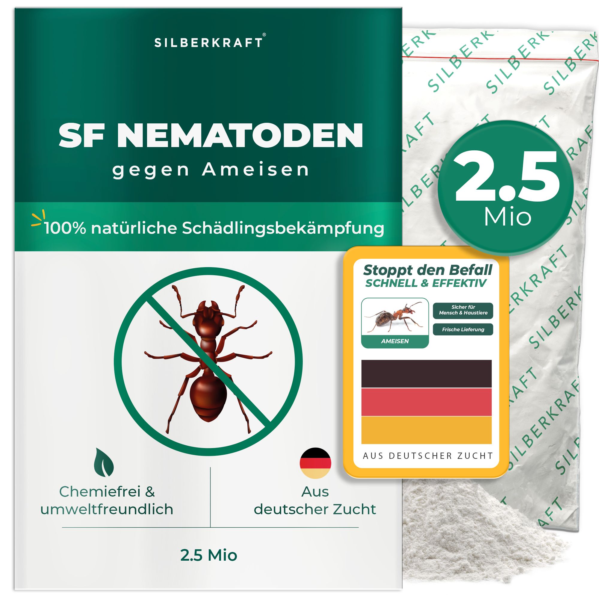 SF Nematoden gegen Ameisen: 2.5 Mio. biologisches Mittel, chemiefrei, umweltfreundlich, aus deutscher Zucht.