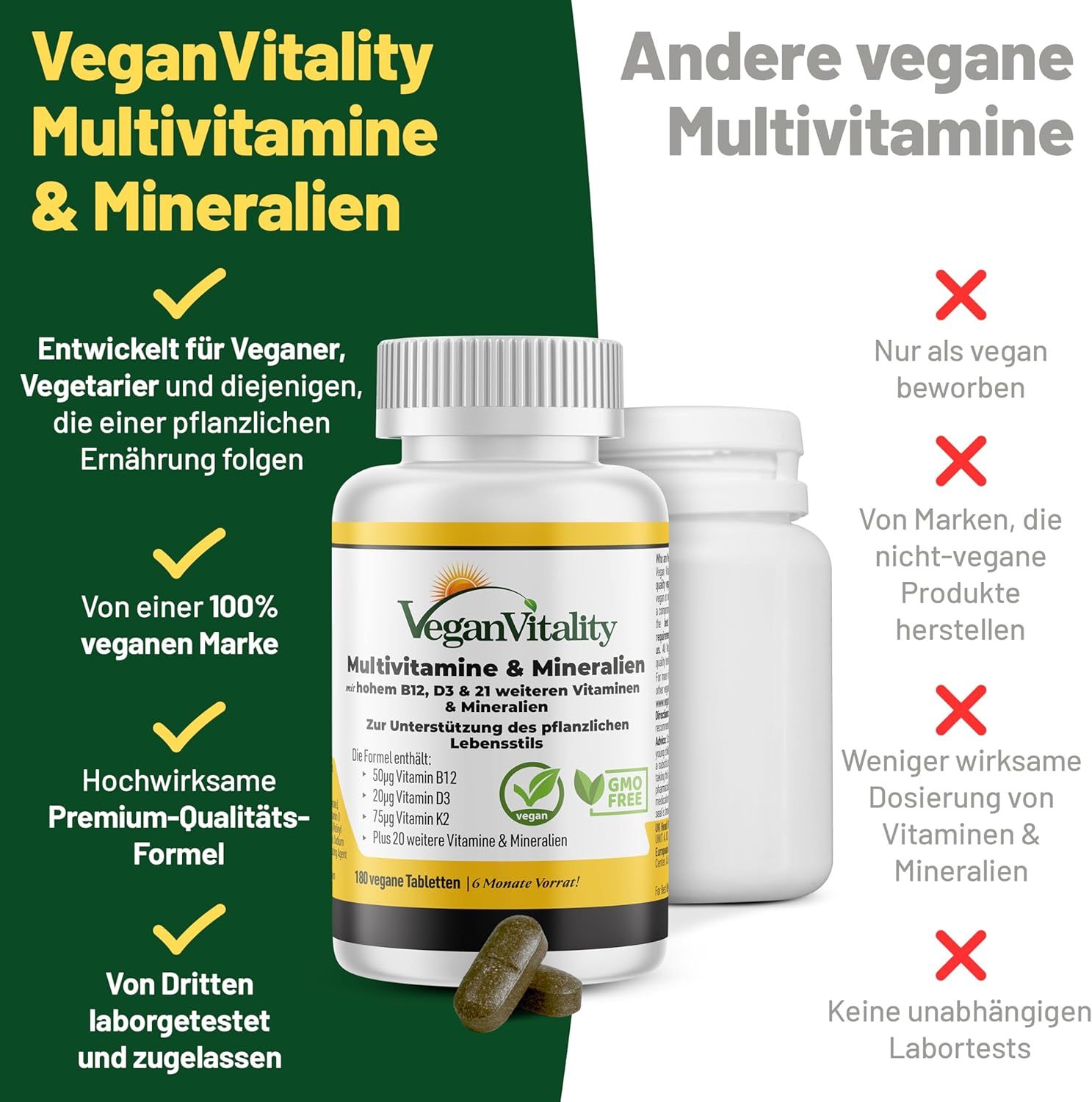 Vegan Vitality Multivitamin Tabletten
