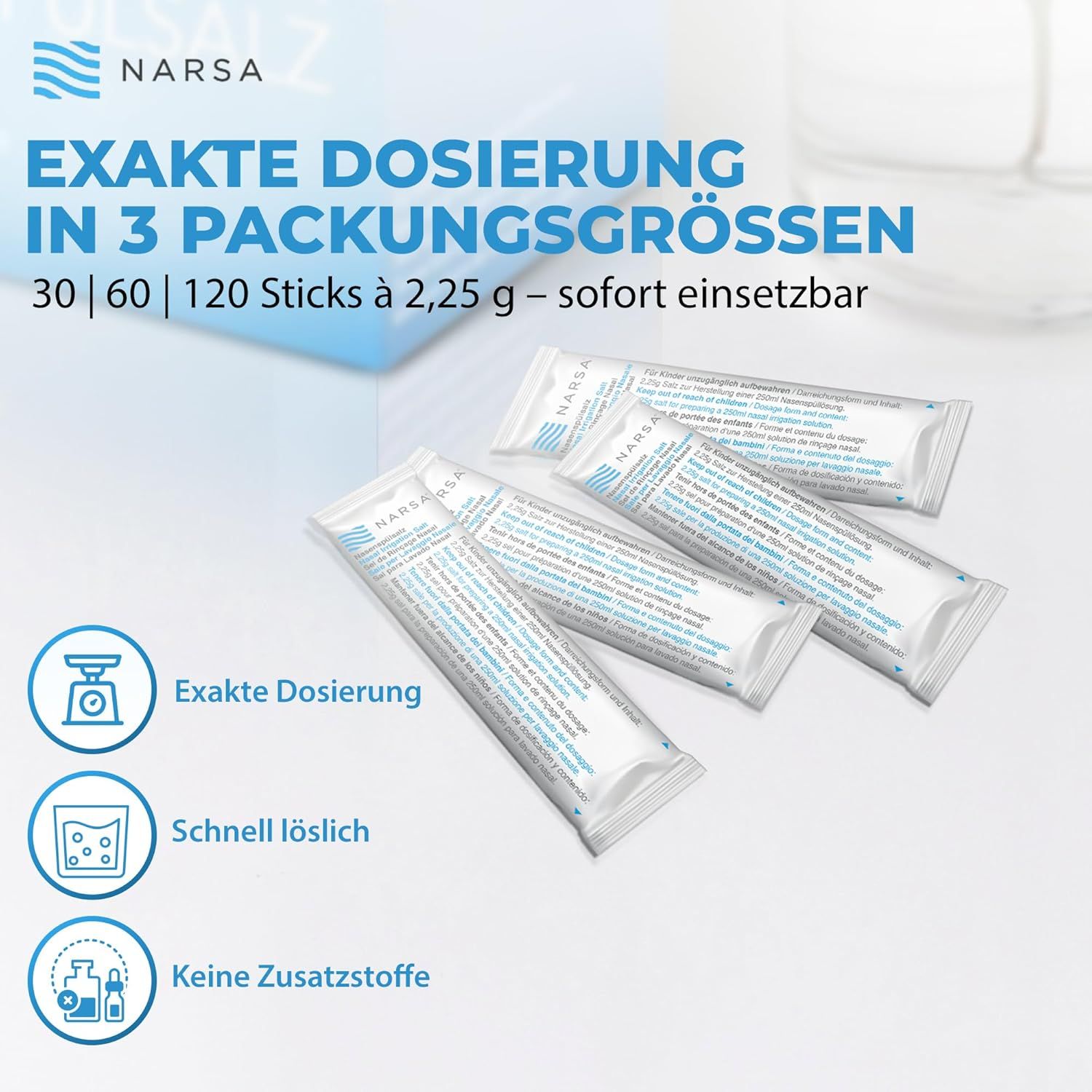 NARSA Nasenspülsalz  - 60 Sticks