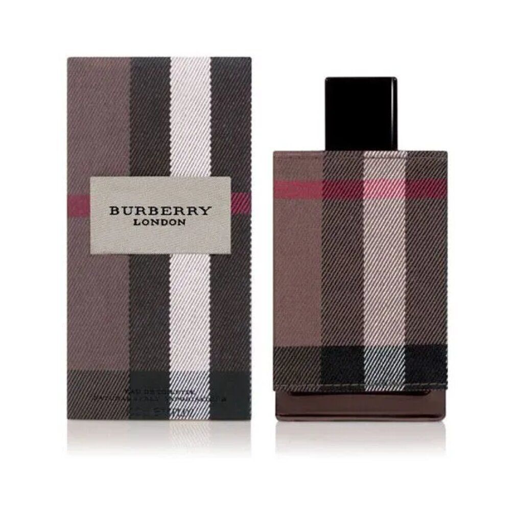 Burberry London Flakon und Verpackung. Die Verpackung zeigt ein Muster. Auf der Verpackung steht Burberry London.