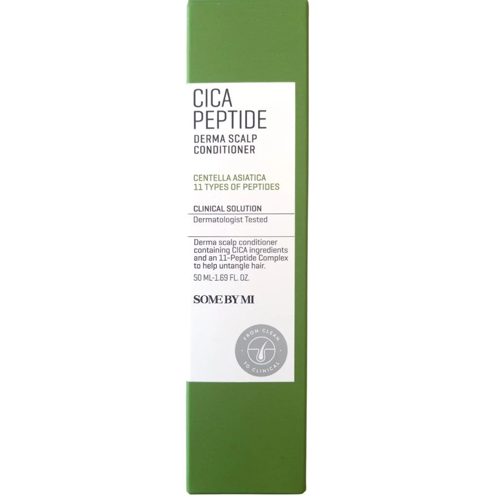 Grüne Verpackung für Cica Peptide Derma Scalp Conditioner mit Centella Asiatica und 11 Peptiden. 50 ml.