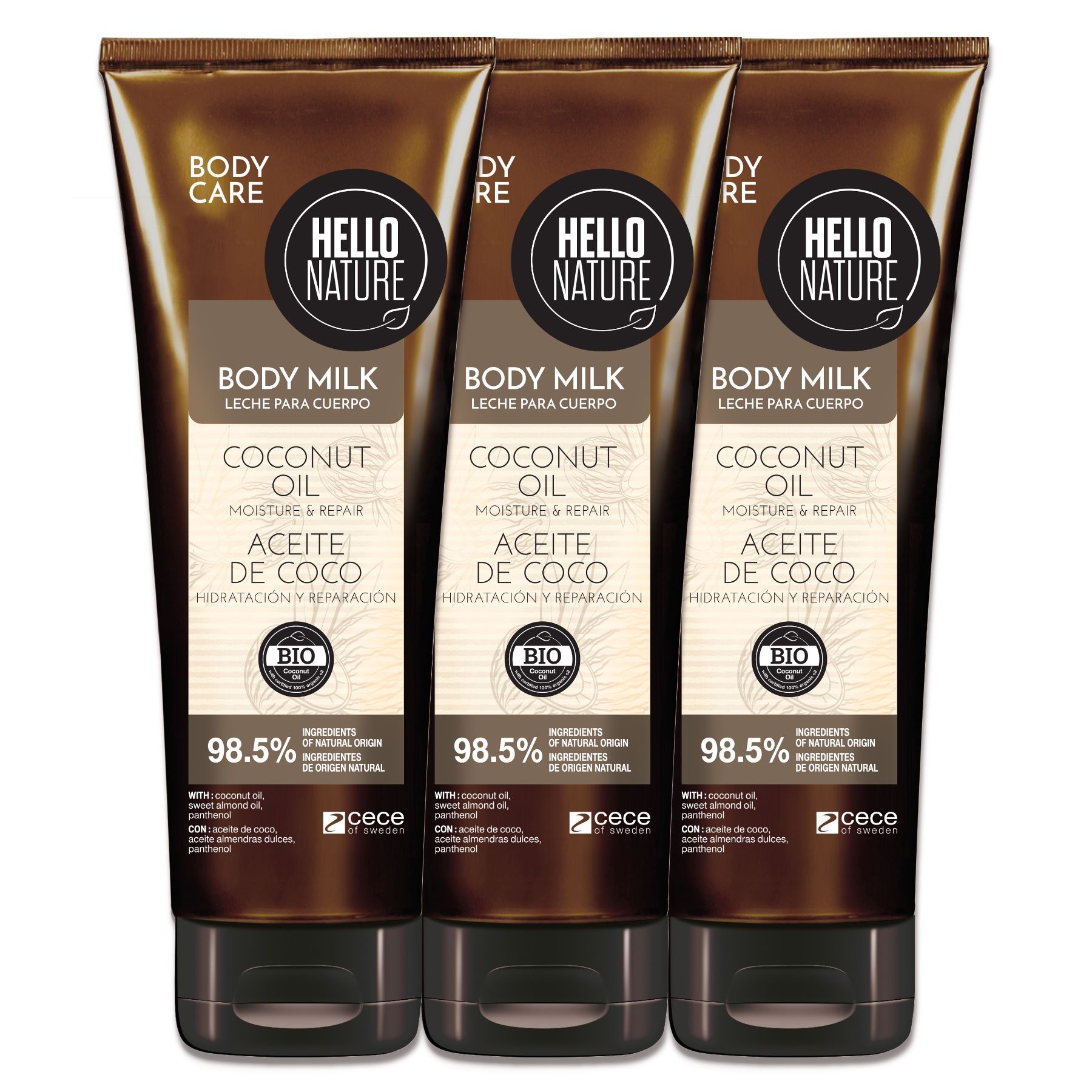 Hello Nature Body Milk Lotion für Körperpflege mit Kokosöl BIO