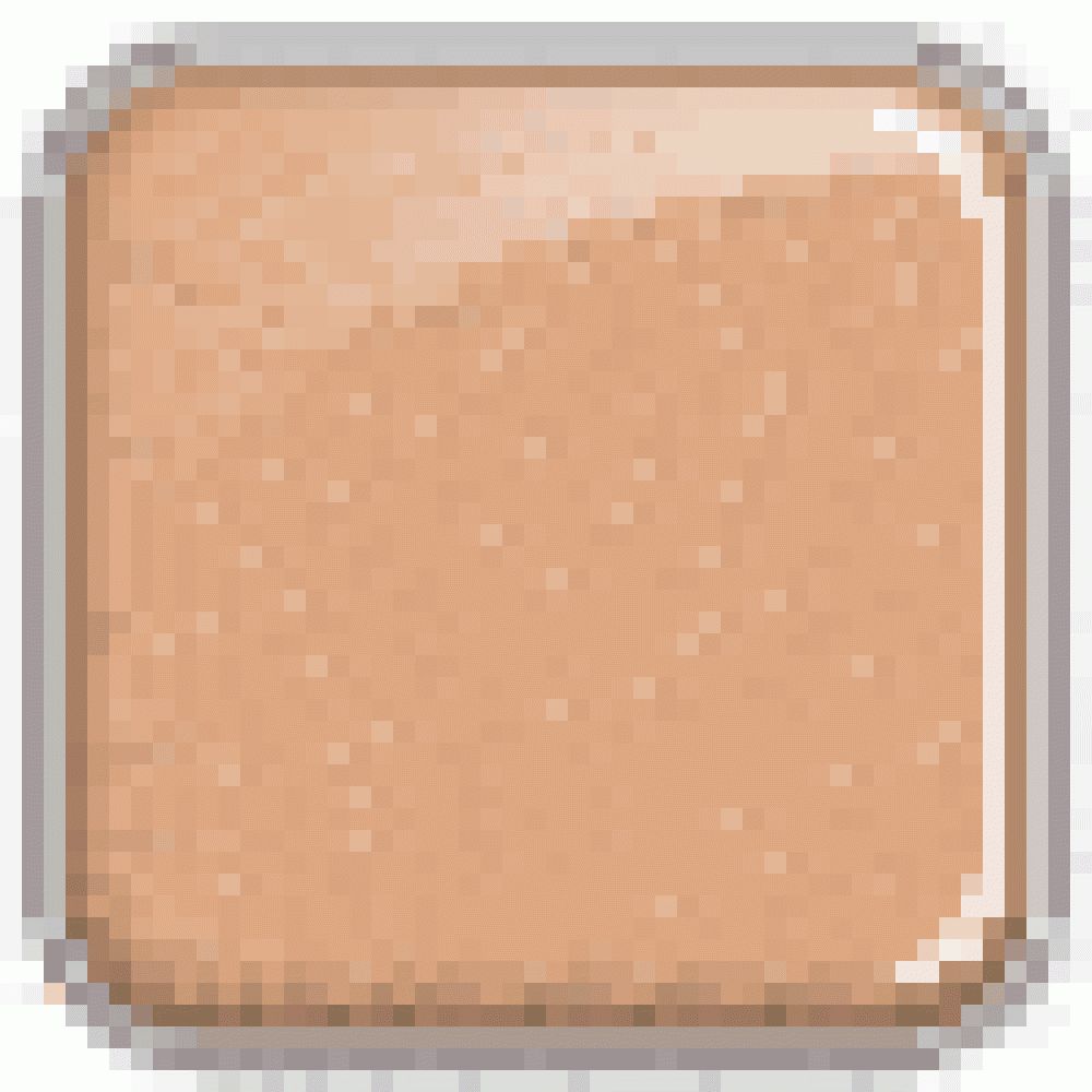 Quadratische, beige Make-up-Grundlage. Glänzende Oberfläche.