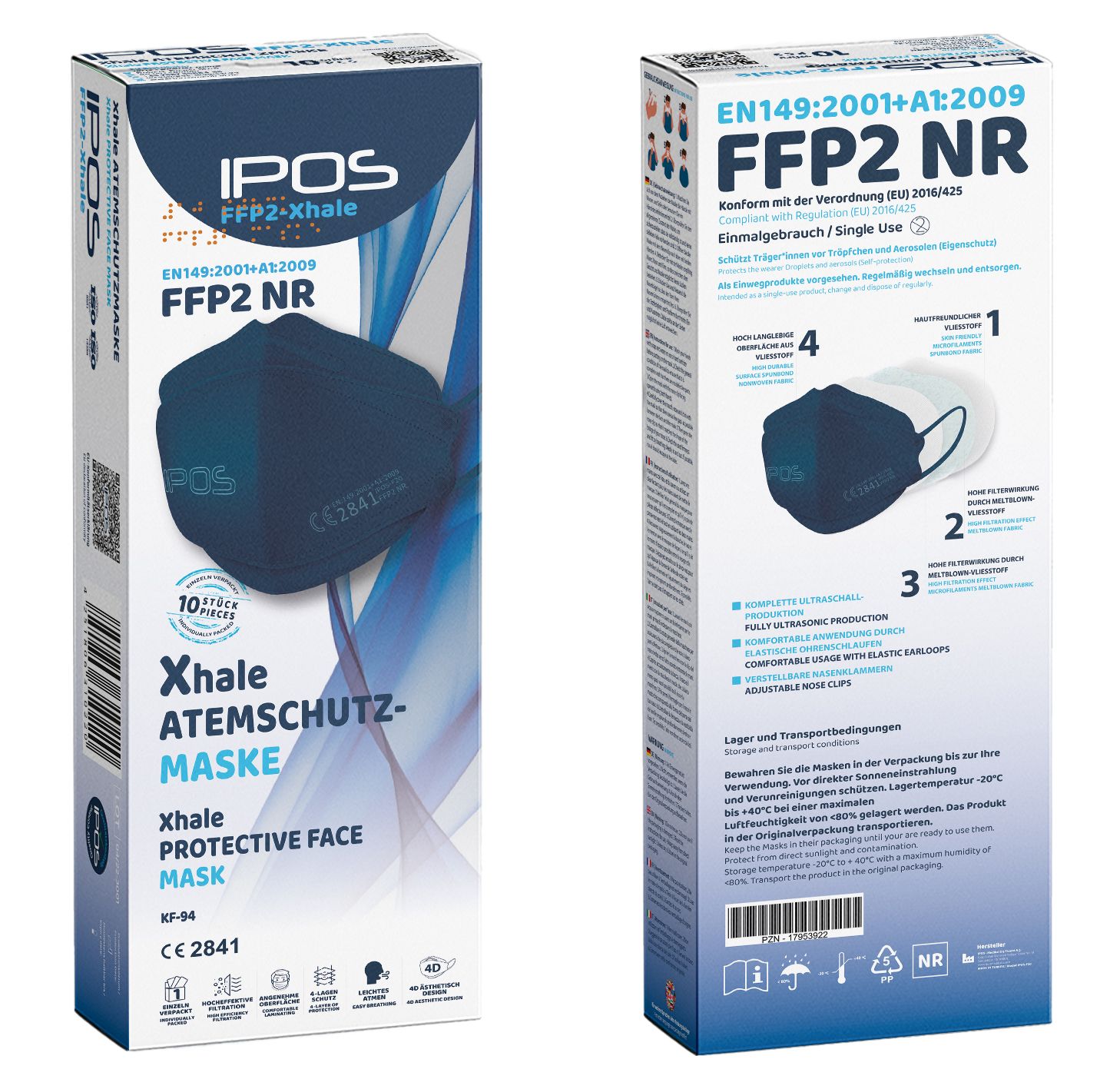IPOS-FFP2 Xhale Masken einzelverpackt