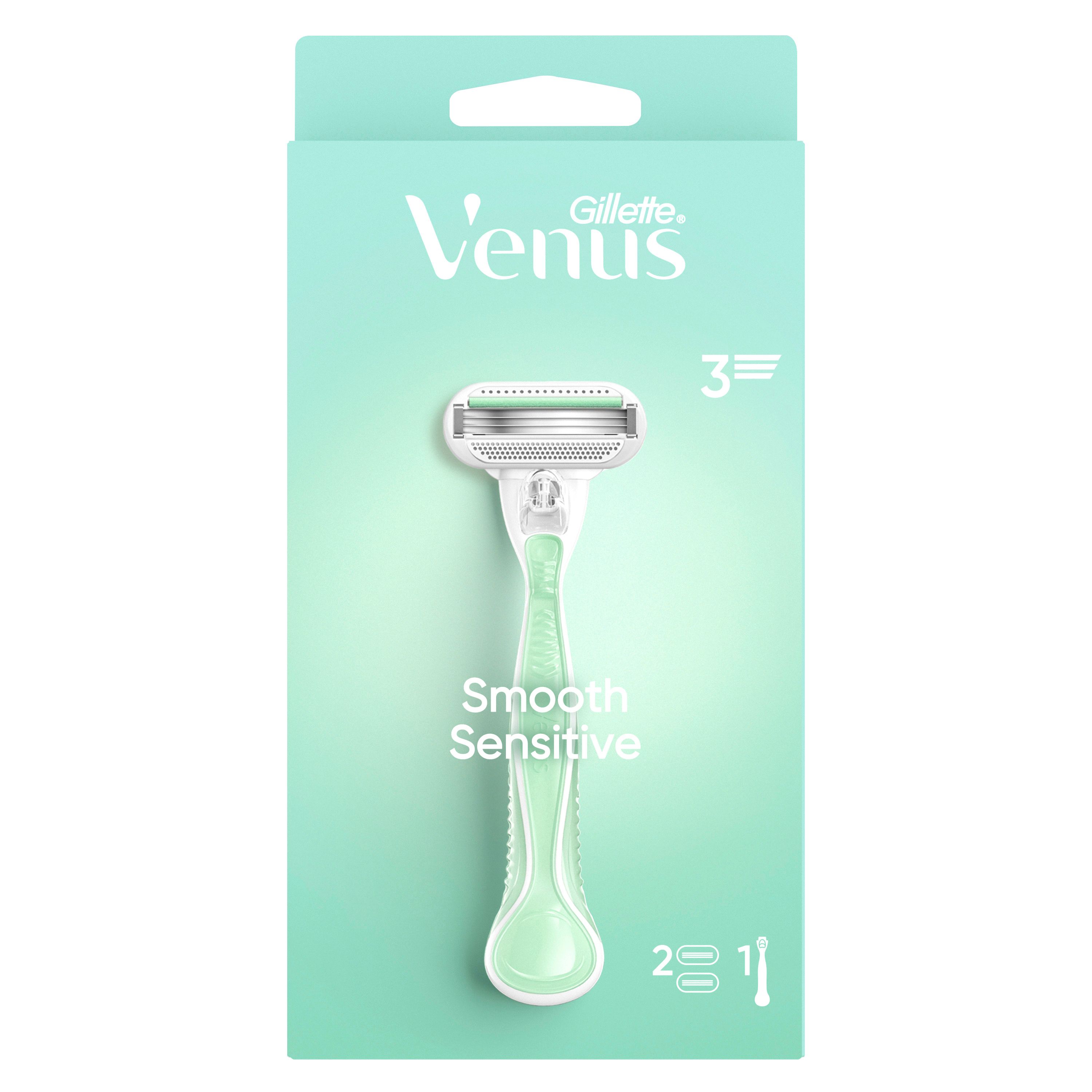 Gillette Venus - Nassrasierer "Smooth Sensitive" + 2 Rasierklingen