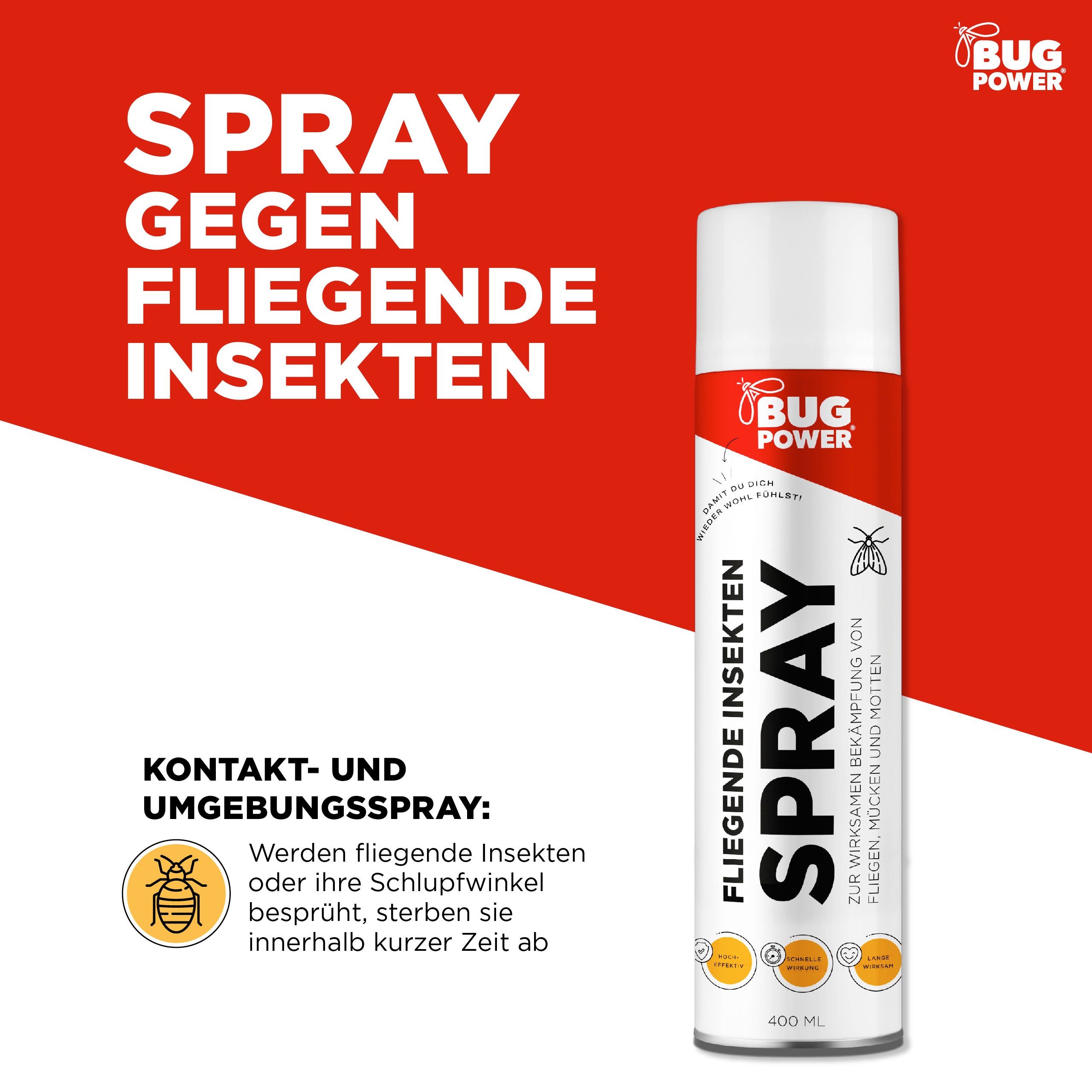 BugPower Spray gegen fliegende Insekten