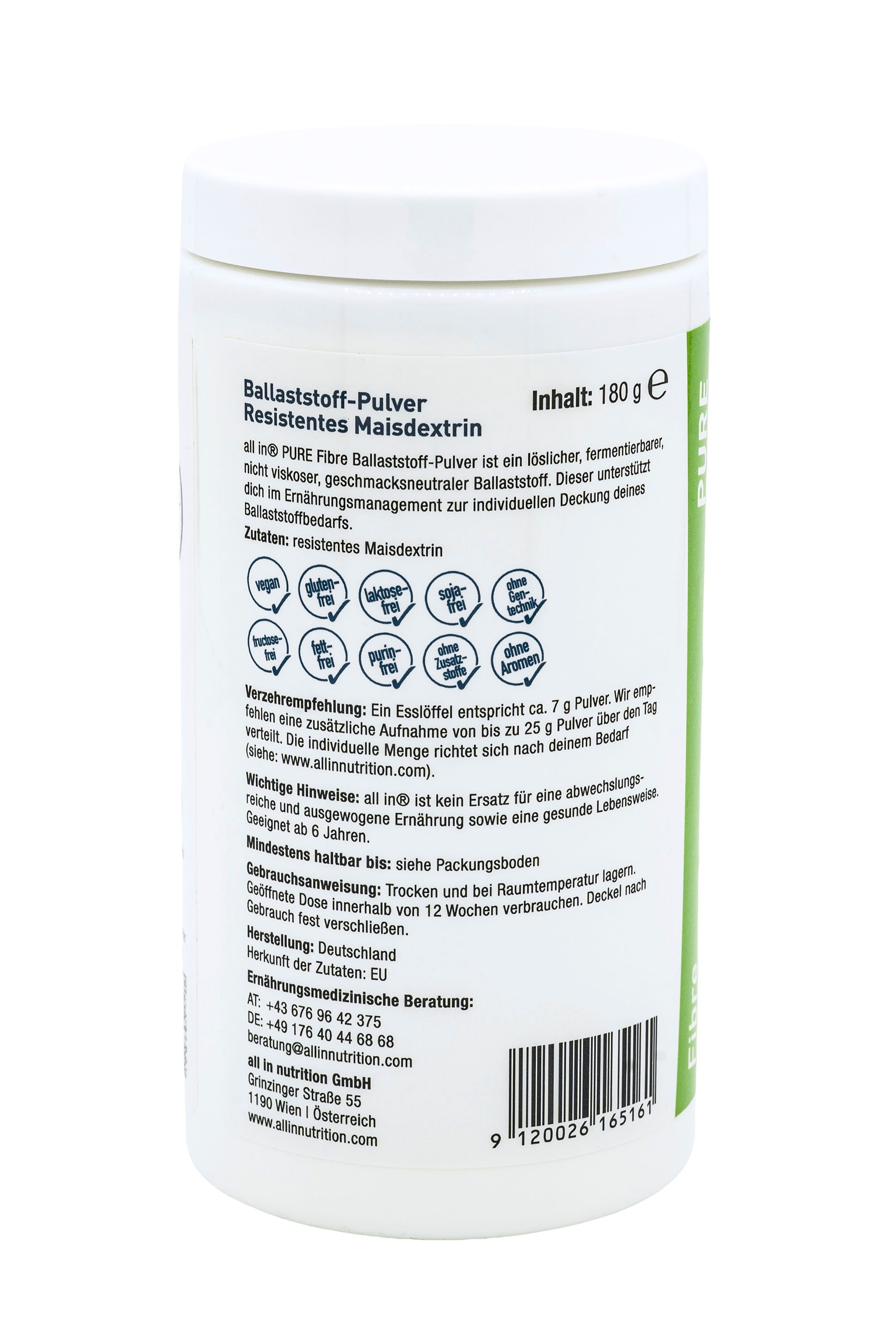 all in® PURE Ballaststoff Pulver geschmacksneutral