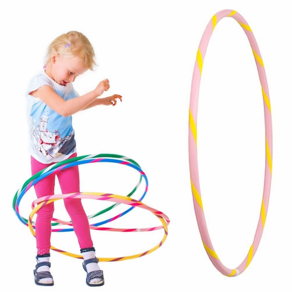 Hoopomania Kinder-Hula-Hoop mit Grip-Tape | Ø 70 cm | Rosa-Gelb
