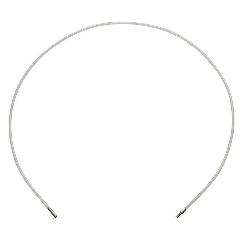 Graue, gebogene Verlängerung ohne Griff. Polyamid, 1500 mm lang, 6 mm Durchmesser. An beiden Enden Metallanschluss.