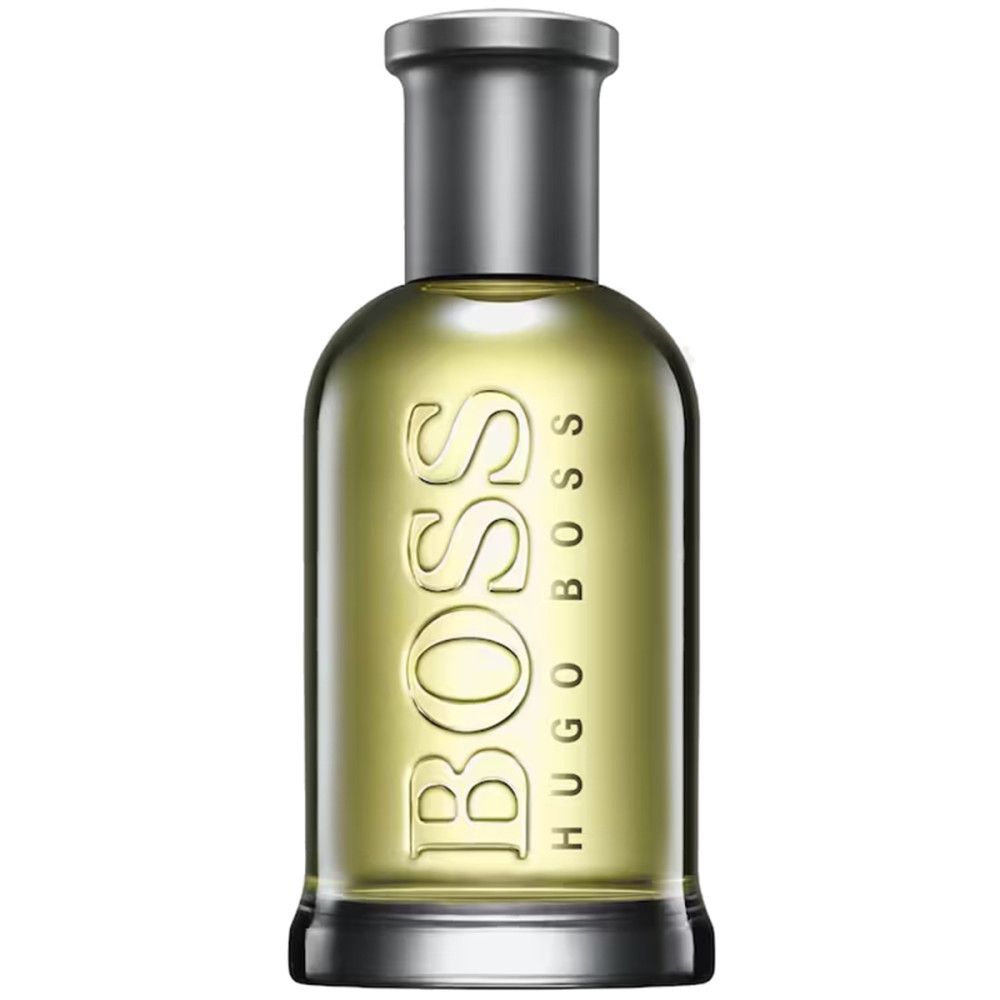 Hugo Boss Bottled After Shave Lotion Flakon mit silbernem Verschluss.