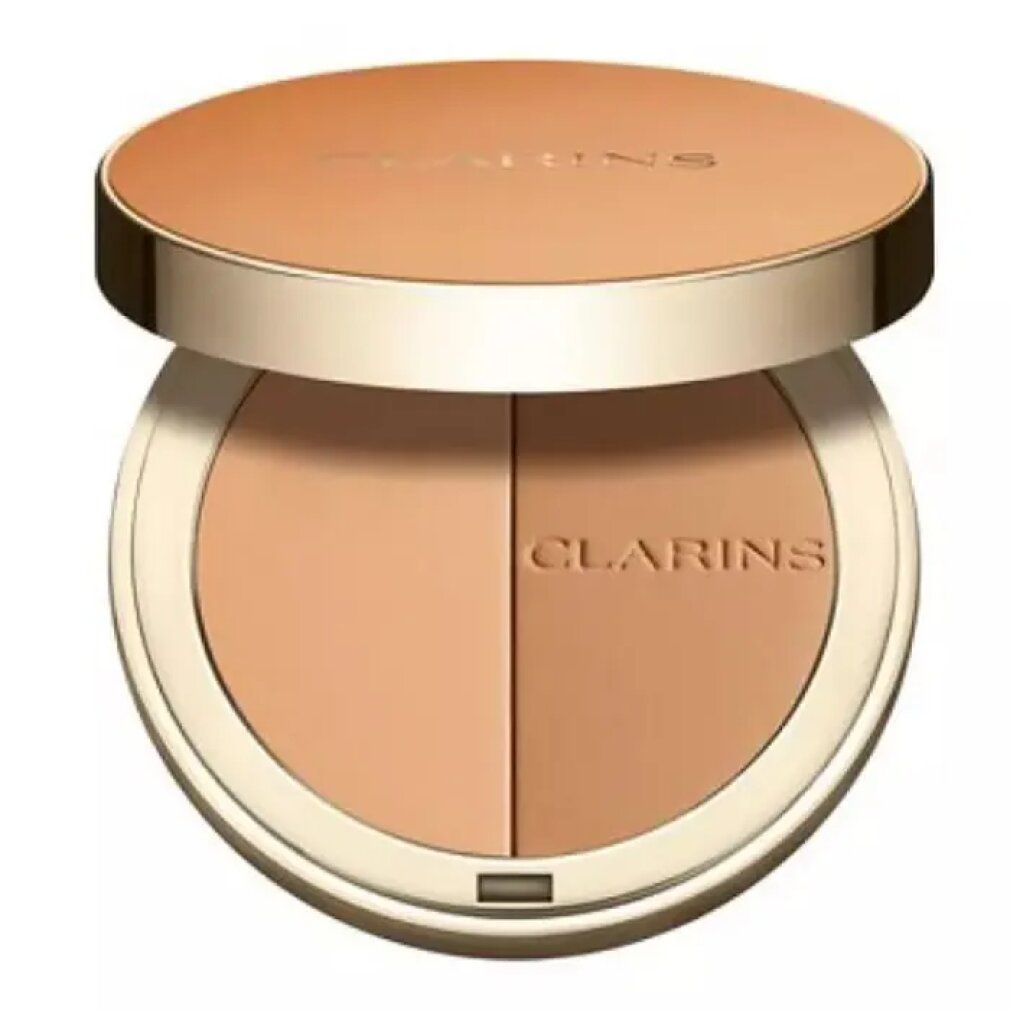 EVER BRONZE duo poudre bronzante 02. Offene Puder-Kompakt-Make-up-Palette. Marke Clarins. Zweifarbiges Puder.