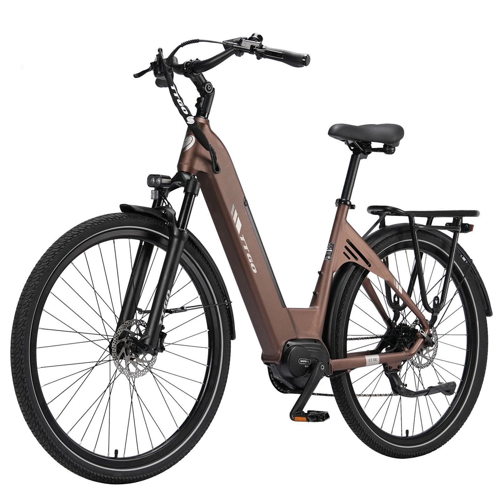 TTGO C7 SE E-Bike, 36V 18Ah E-Bike mit großer Reichweite und Bafang-Mittelmotor