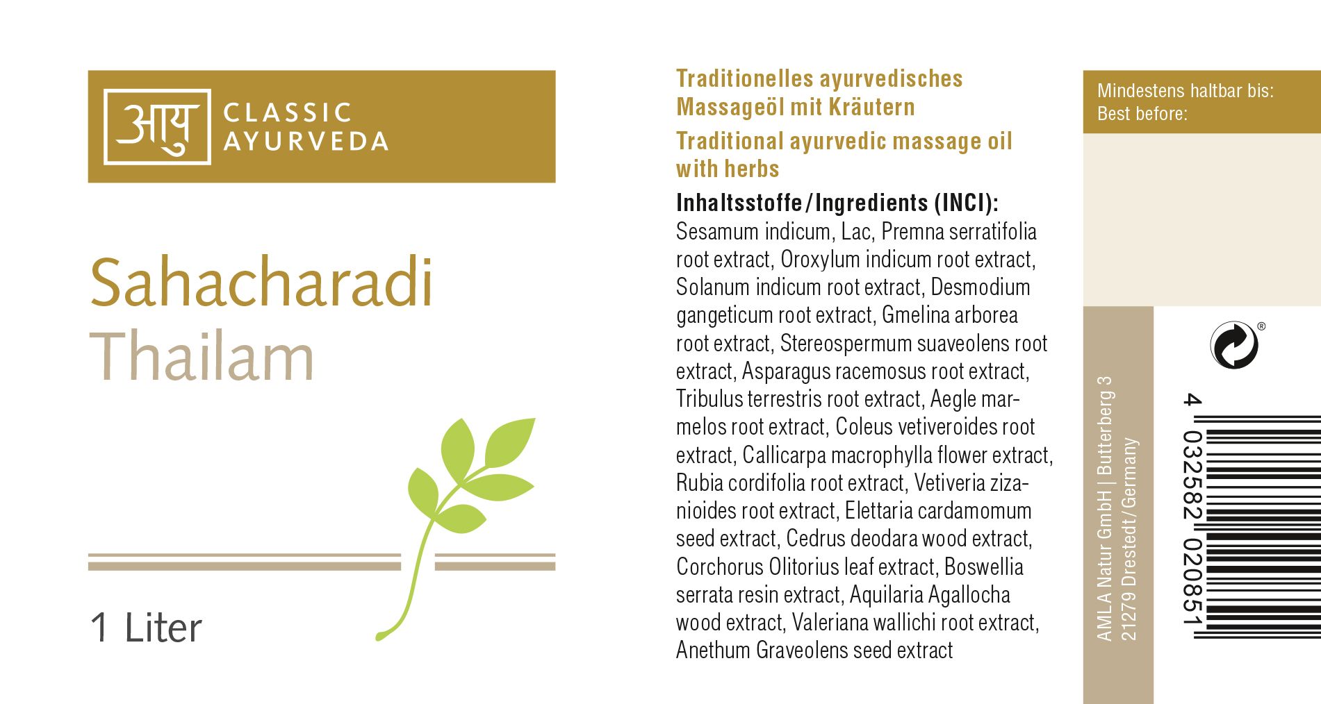 Classic Ayurveda - Sahacharadi Thailam