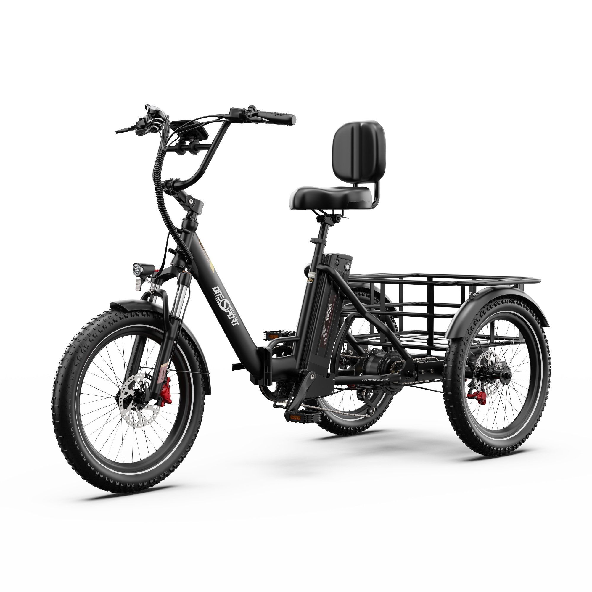 ONESPORT OT30 PRO E-Trike Lastenrad mit 500-W-Motor und 48-V-18-Ah-Akku