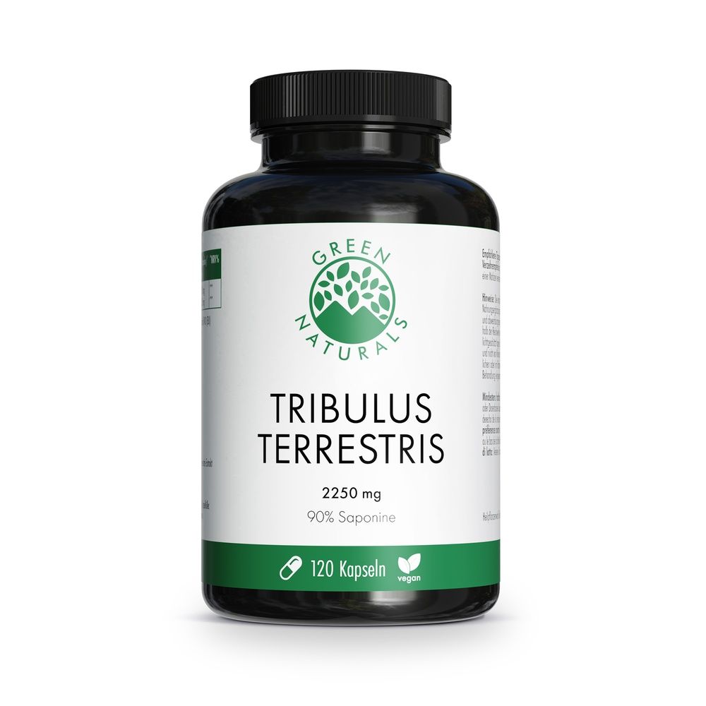 Grüne Naturals Tribulus Terrestris Kapseldose, 120 Kapseln, 2250 mg.
