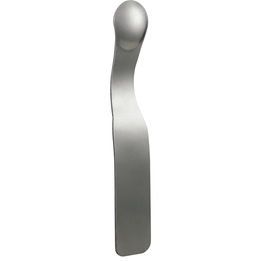 Silberfarbener Handgelenk-Stabilisator mit geschwungener Form.
