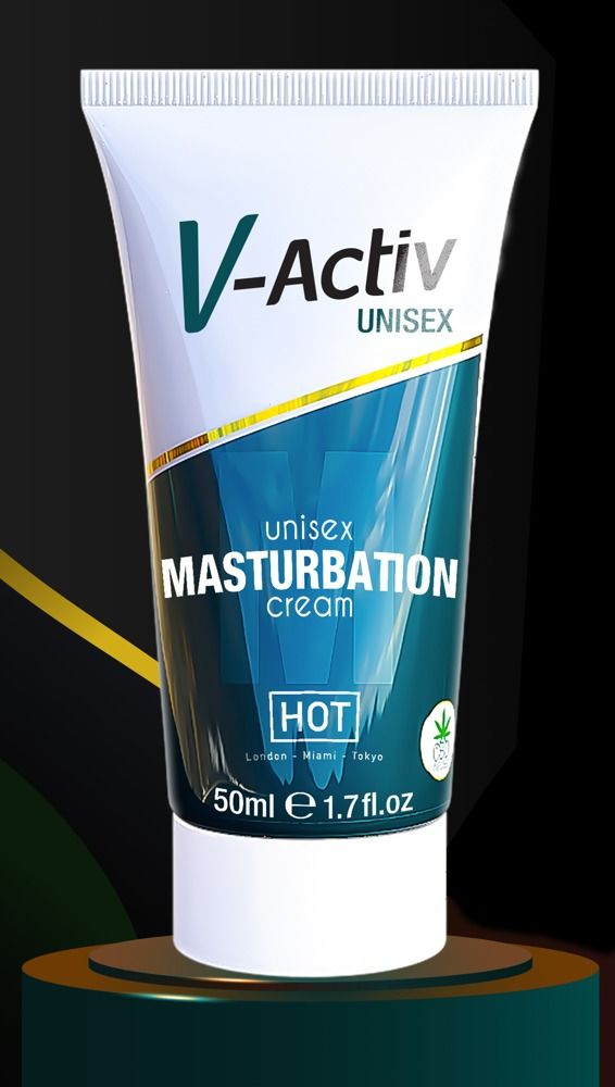 V-Activ Unisex Masturbation Cream Tube in stilvoller Präsentation.