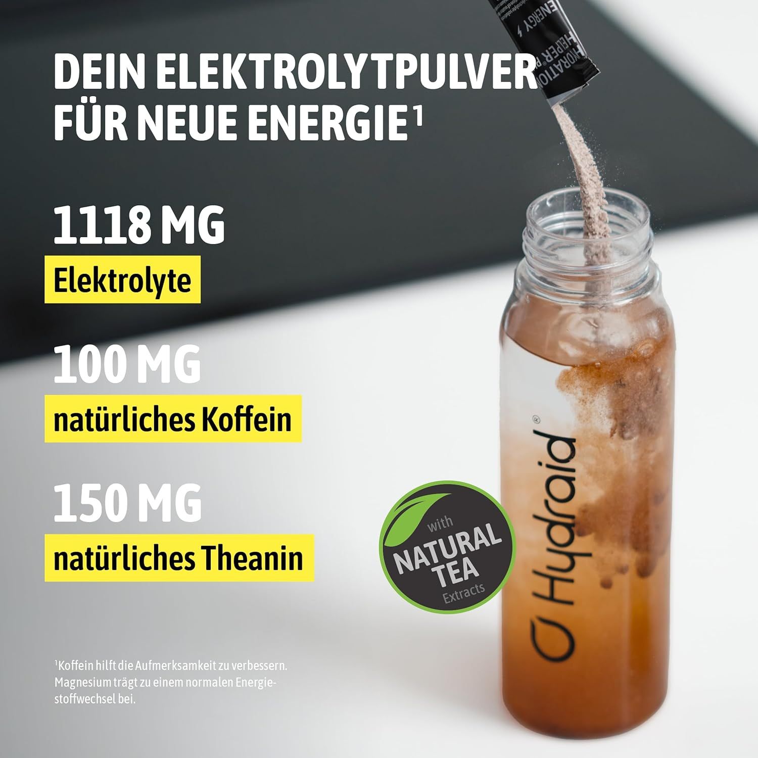 Hydraid PLUS ENERGY Lemon Iced Tea Elektrolyt Pulver Sticks