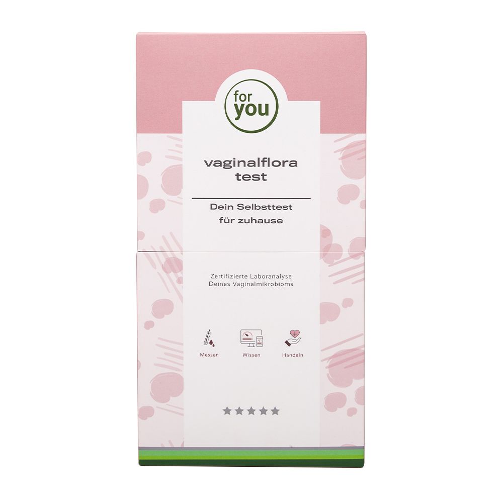 Vorderseite der Verpackung des Vaginalflora Tests.