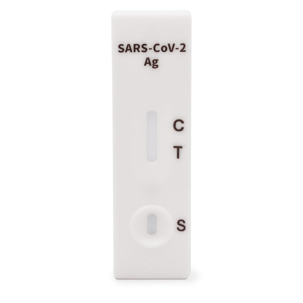 Teststreifen mit den Markierungen C, T und S. Aufdruck: SARS-CoV-2 Ag.