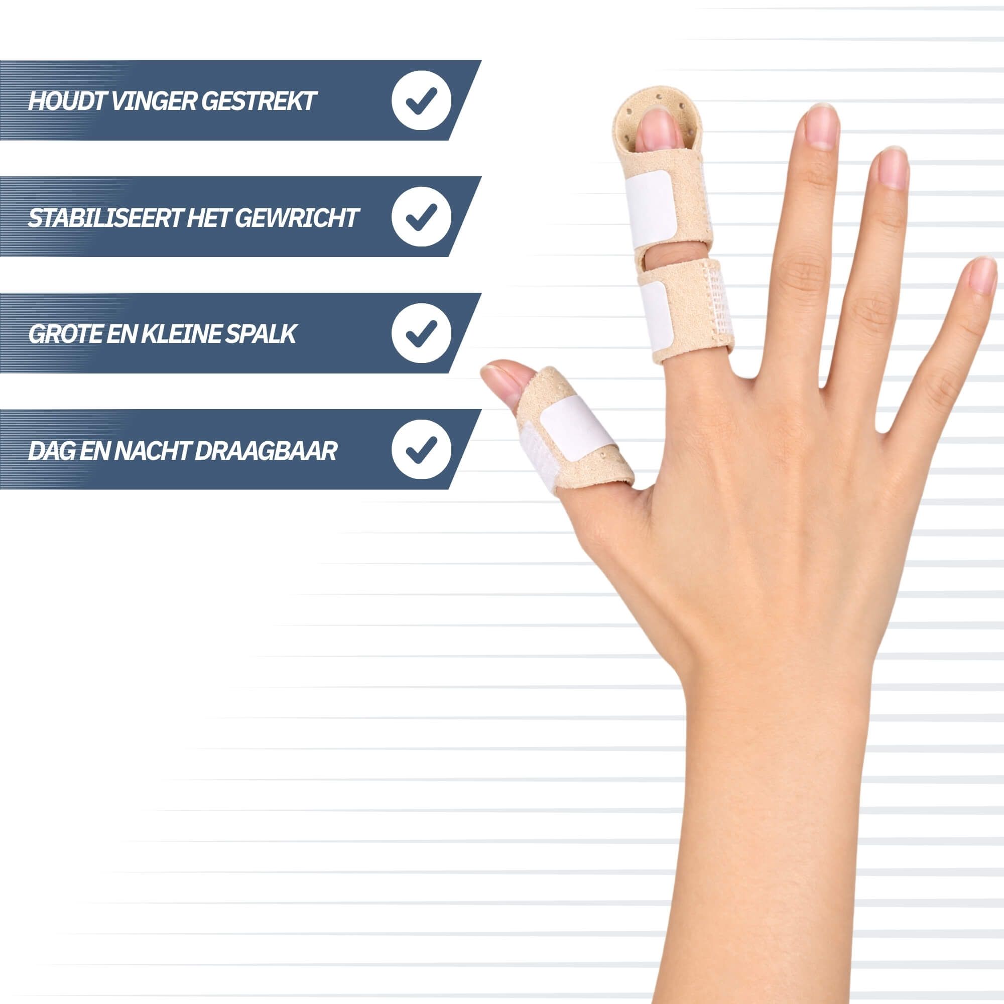 Finger- und Daumenbandage zur Stabilisierung und Ruhigstellung.