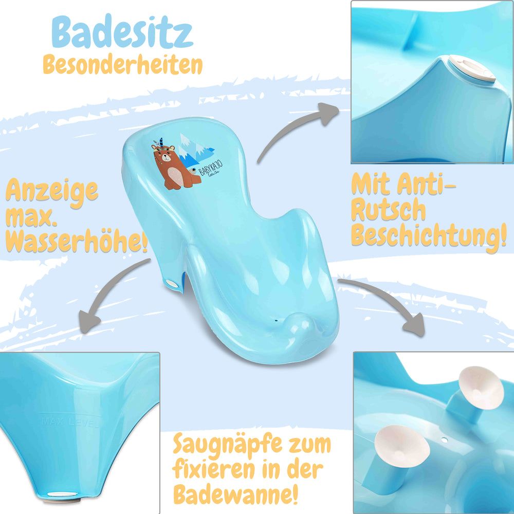 Babykajo 4 Set Baby Badewanne mit Gestell + Wanneneinsatz + Abfluss – TÜV Rheinland zertifiziert!