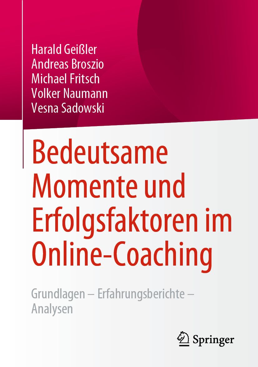 Buchcover mit Titel: Bedeutsame Momente und Erfolgsfaktoren im Online-Coaching. Autorennamen und Springer-Logo.
