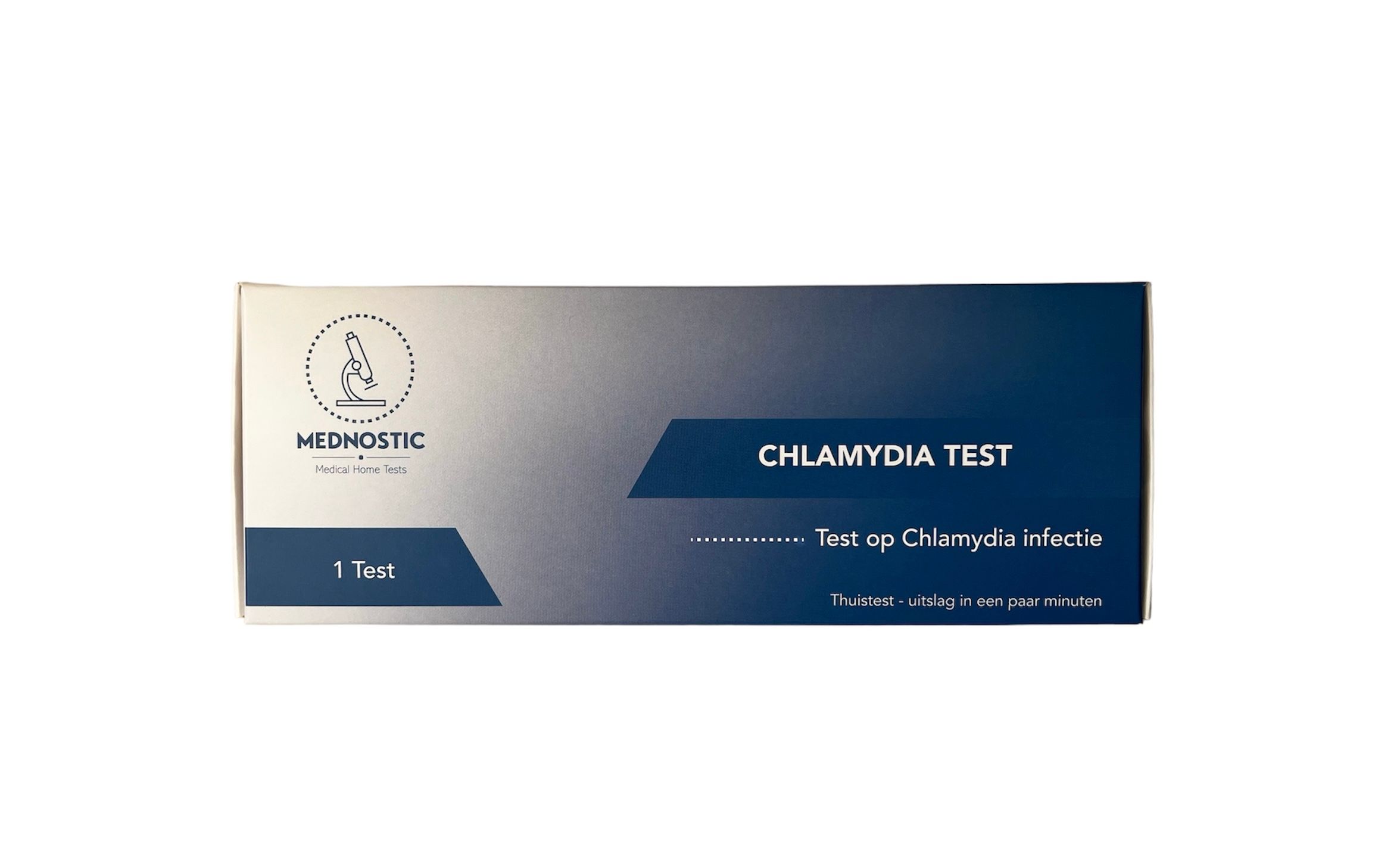 Mednostic Chlamydien Schnelltest: Kartonverpackung mit Produktinformationen und CE-Zeichen.