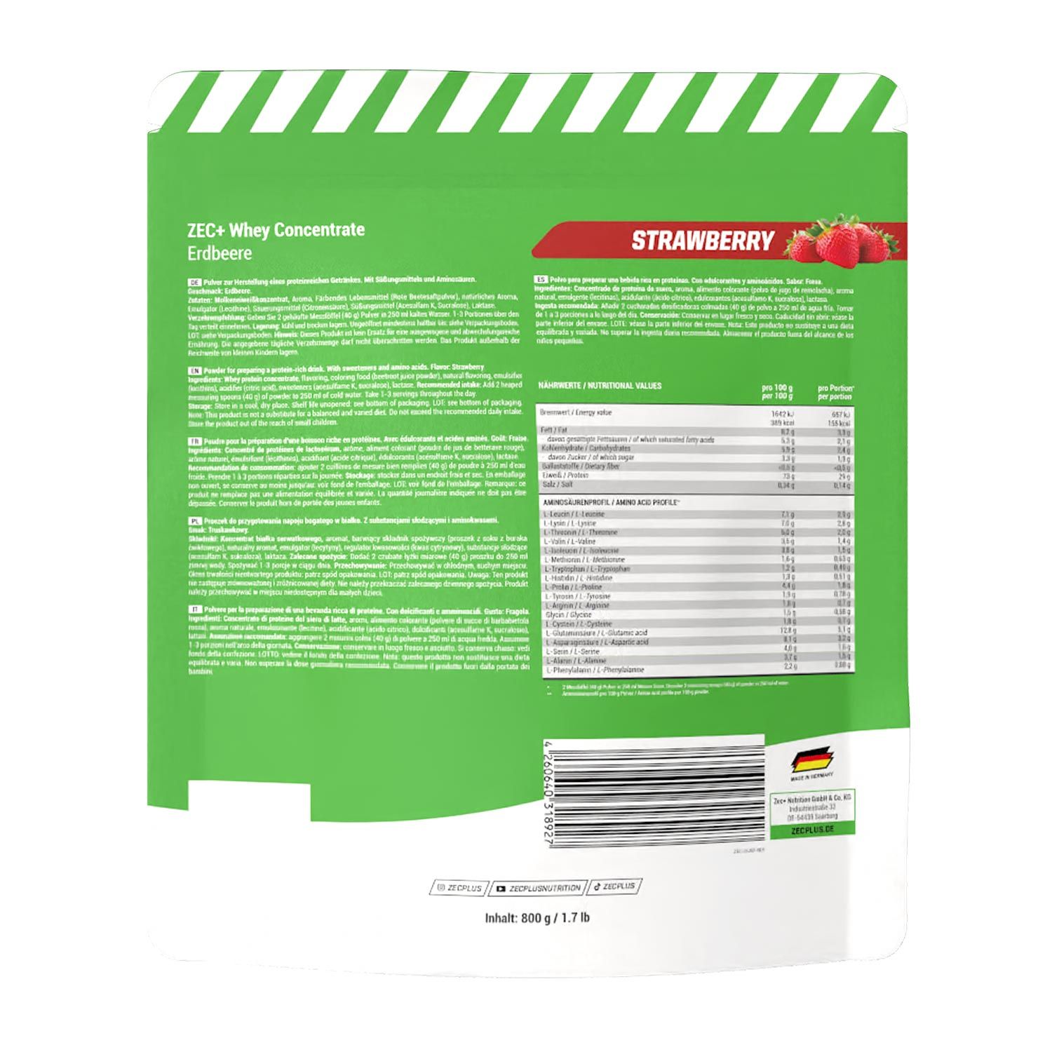 ZEC+ WHEY CONCENTRATE Erdbeere