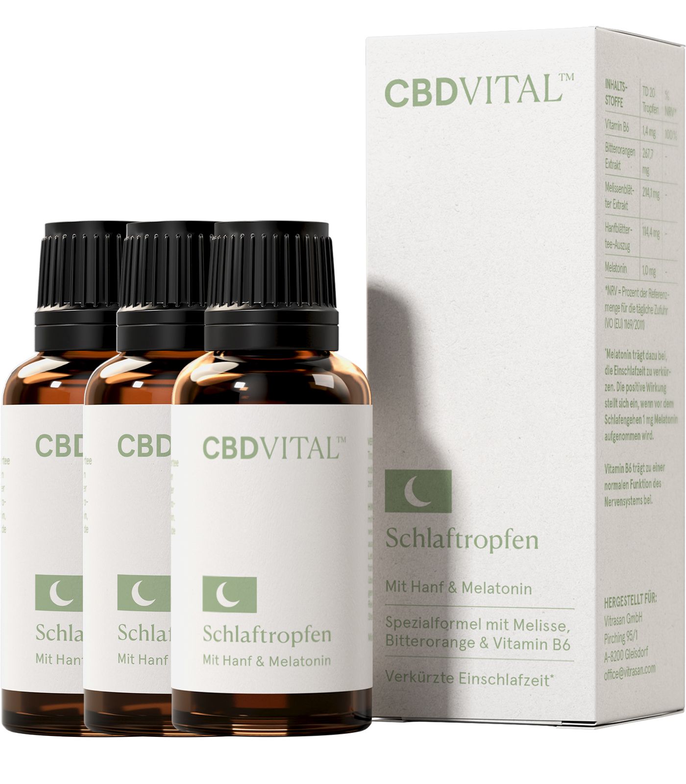 CBD VITAL Schlaftropfen mit Hanf und Melatonin