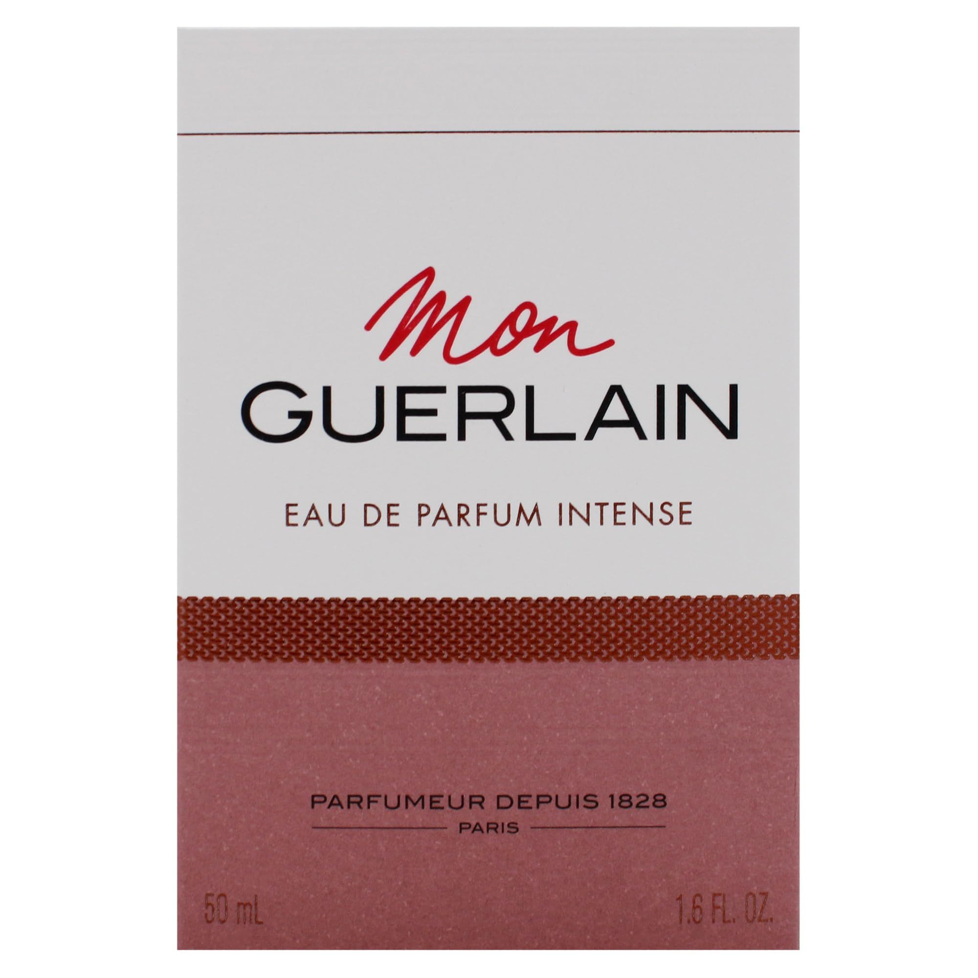 Verpackung mit Aufschrift: Mon Guerlain Eau de Parfum Intense. Parfumeur Depuis 1828. 50 ml.