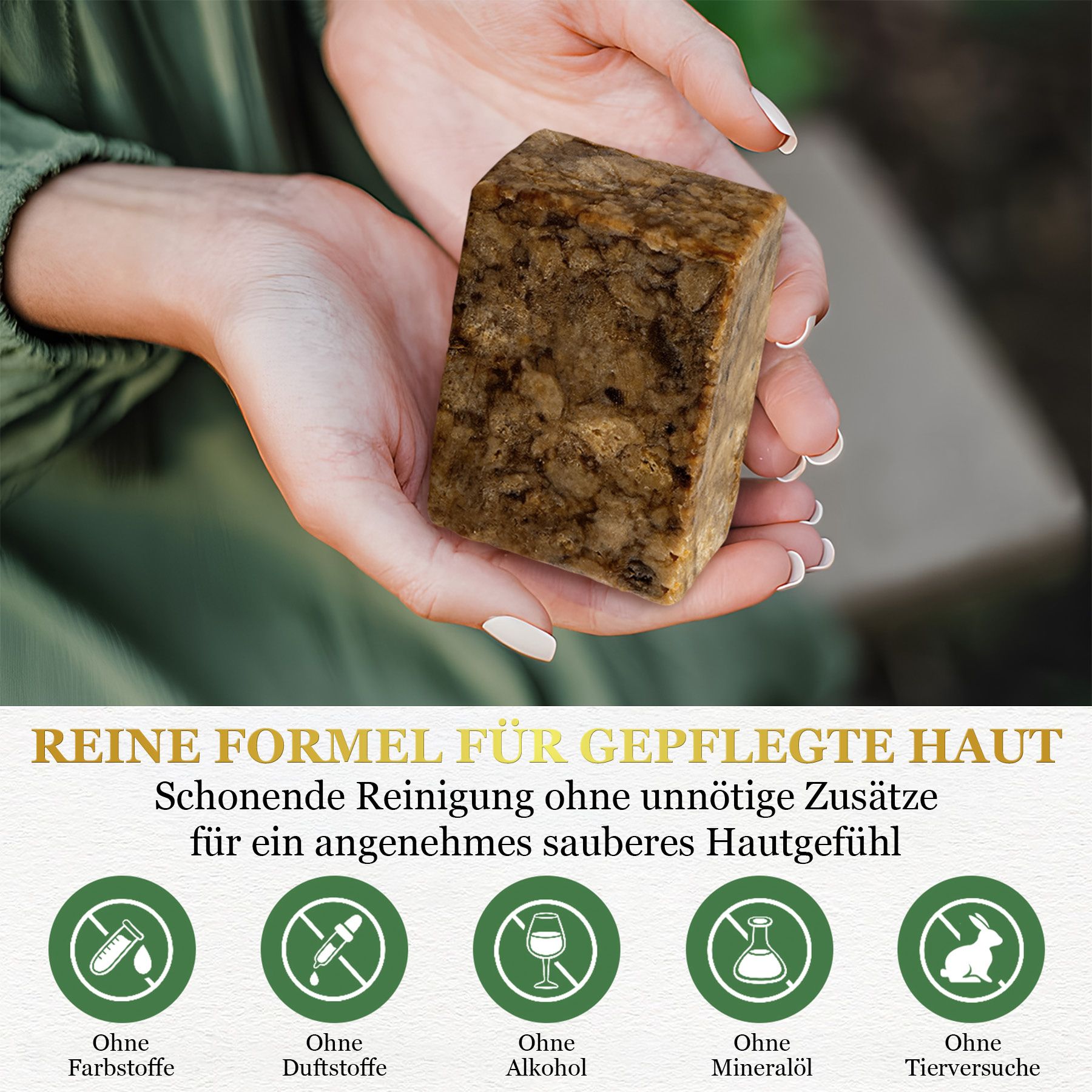 Aliver Afrikanische Schwarze Naturseife für Hautpflege