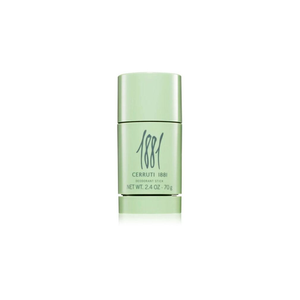 Grüner Deodorant-Stick. Aufschrift: 1881, Cerruti 1881, Deodorant Stick, Net Wt. 2.4 OZ. - 70g.