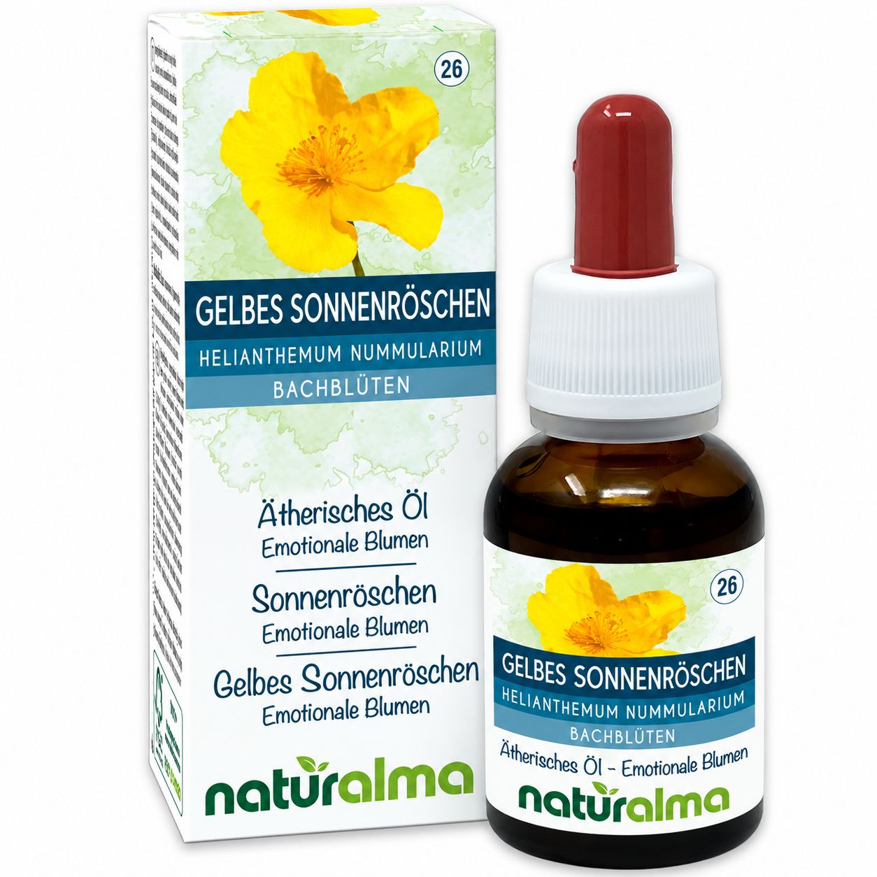 Naturalma Gelbes Sonnenröschen Bachblüten, 30ml Pipettenflasche.