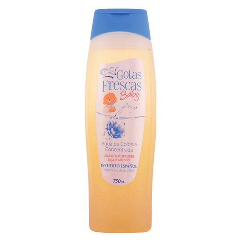Baby-Eau de Cologne in einem gelben Flakon mit blauem Verschluss. 750ml.