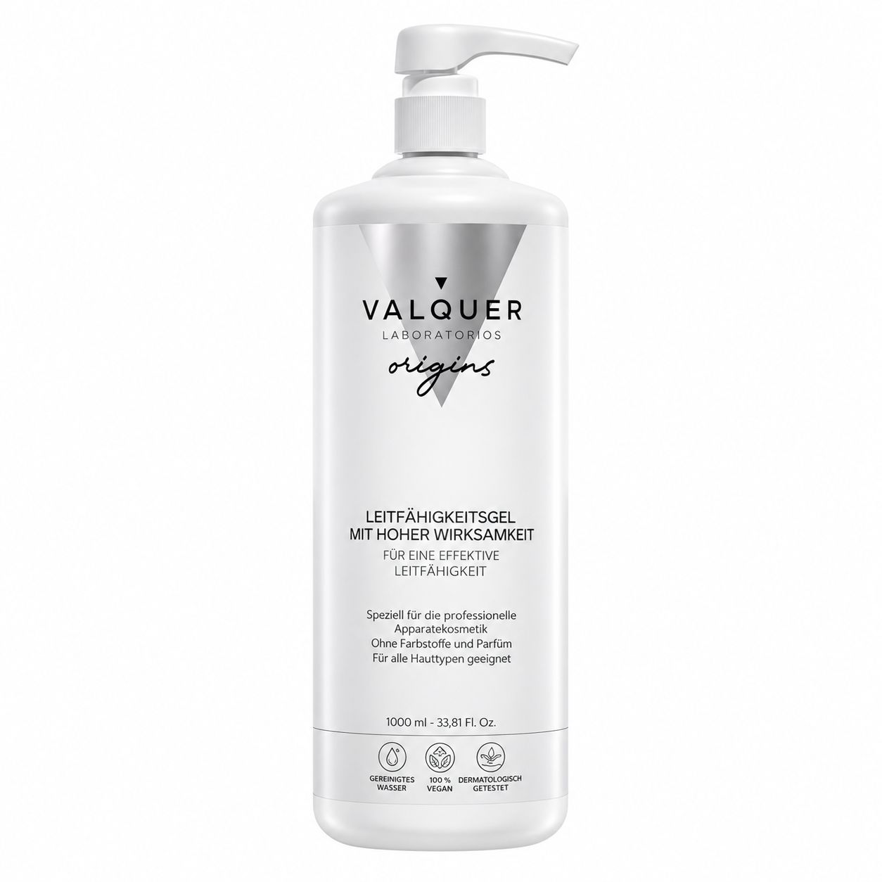 Vergleich: Direkter Kontakt ohne Gel (weniger Gleitfähigkeit) vs. mit Gel (hohe Leitfähigkeit). Vegane Formel, für alle Hauttypen.