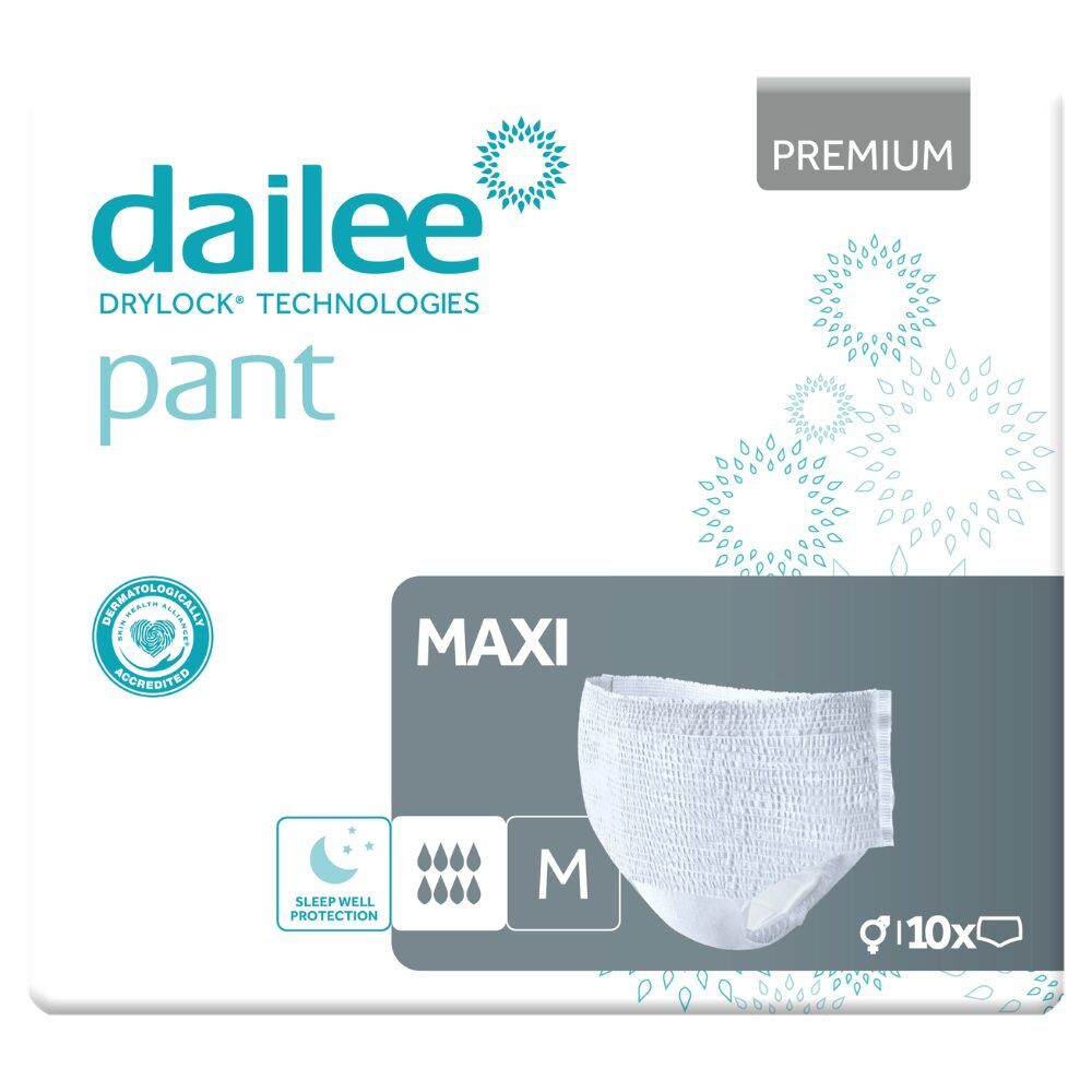 Dailee Pants Maxi: Inkontinenz-Windelhosen in Größe M, 10 Stück.