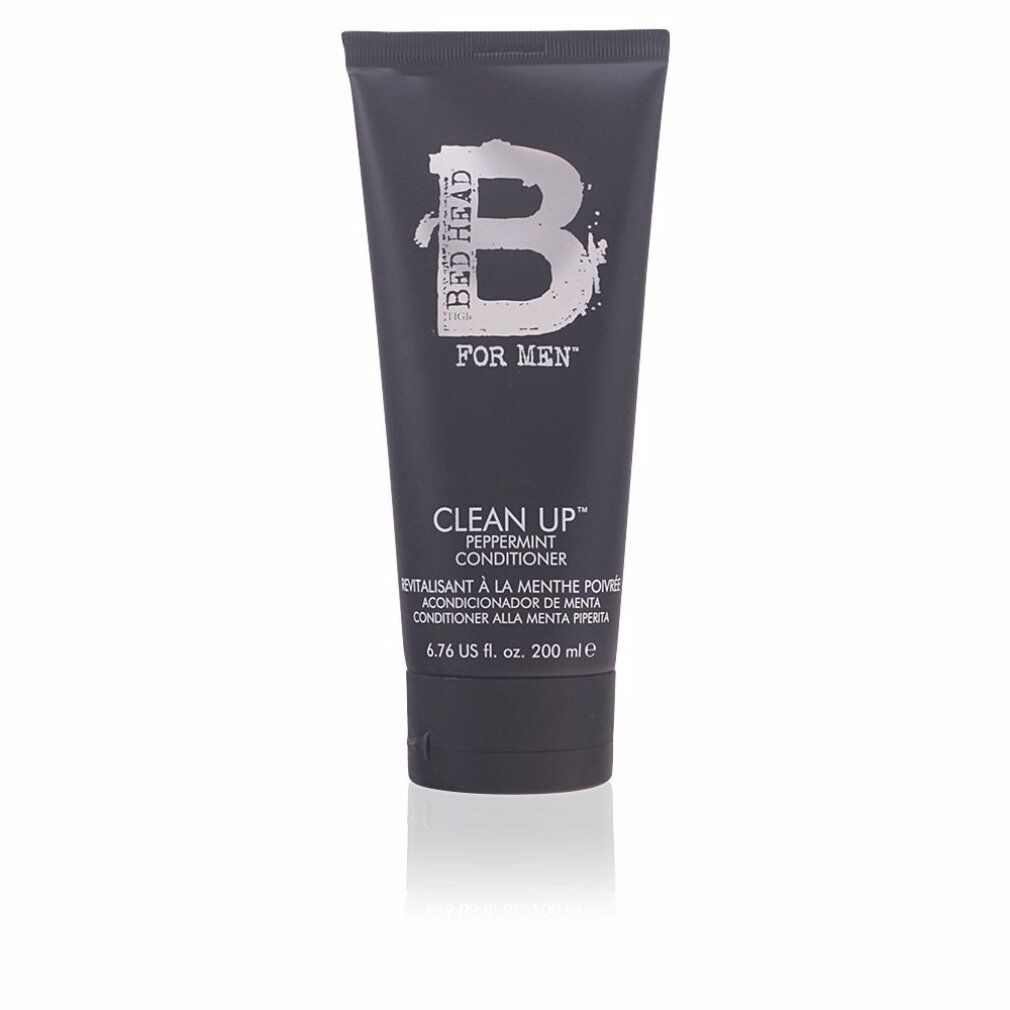 Dunkelgraue Tube mit Peppermint Conditioner. Marke: Bed Head For Men. Text: Clean Up. 200 ml.