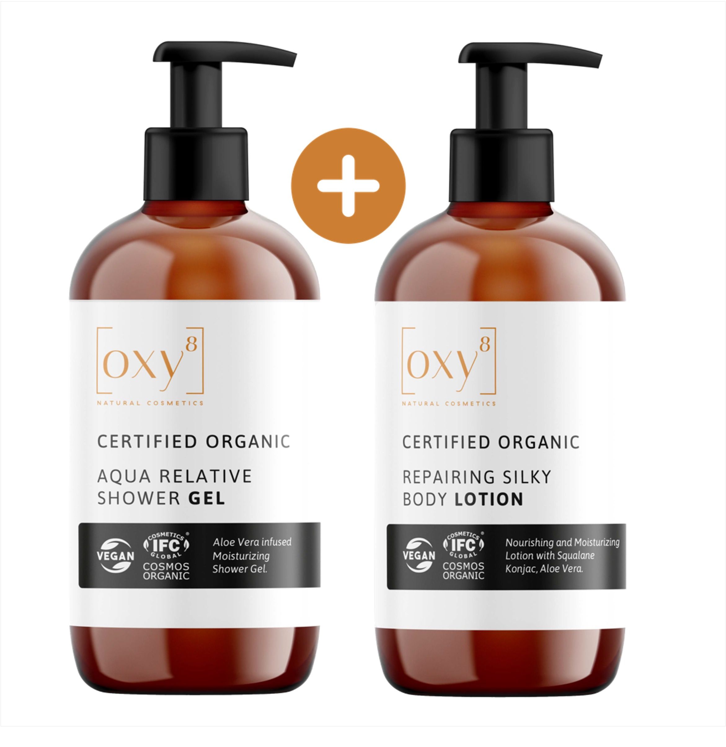 oxy8 Naturkosmetik - Körperpflege Set - SHOWER GEL & BODY LOTION - Perfekt als Geschenk