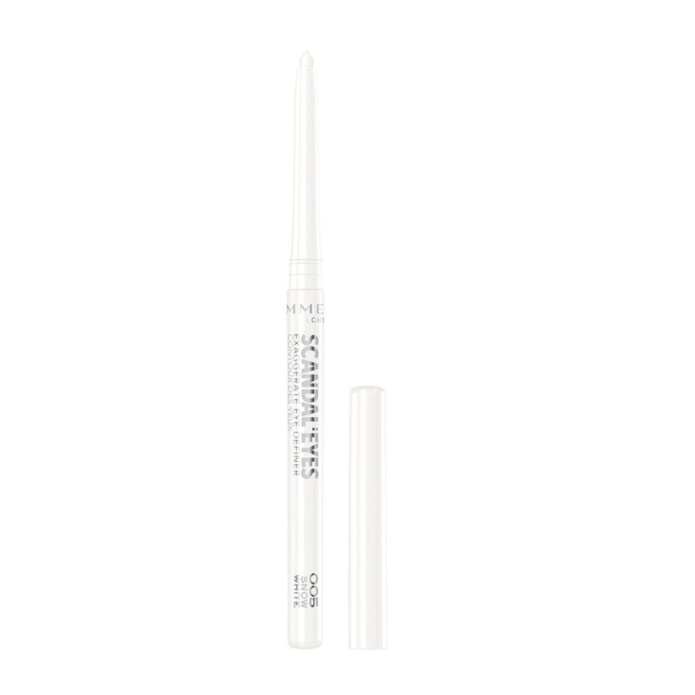 Weißer Eyeliner-Stift mit Kappe, Schriftzug 'SCANDAL EYES'.
