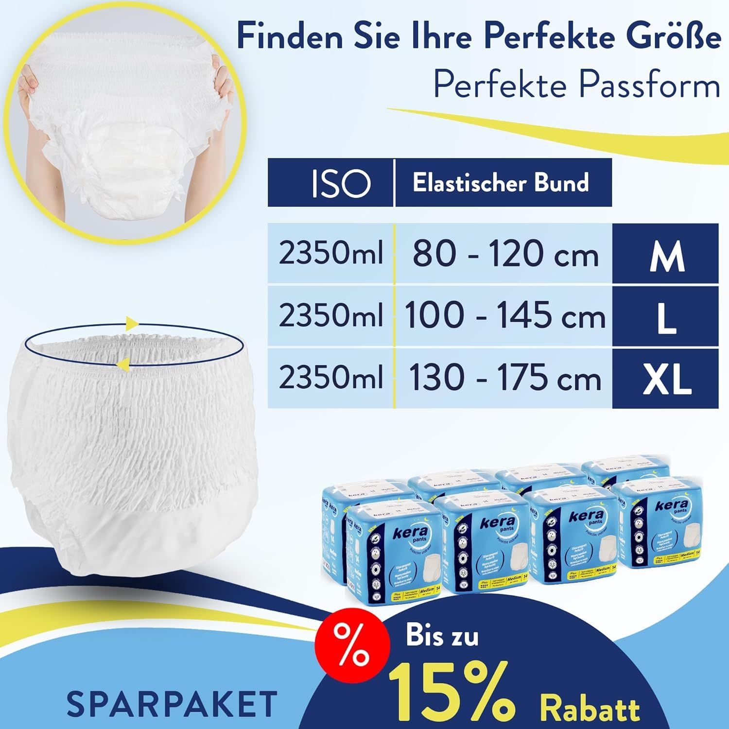 KERA® saugstarke Inkontinenz Windeln für Erwachsene - atmungsaktive Windelhosen