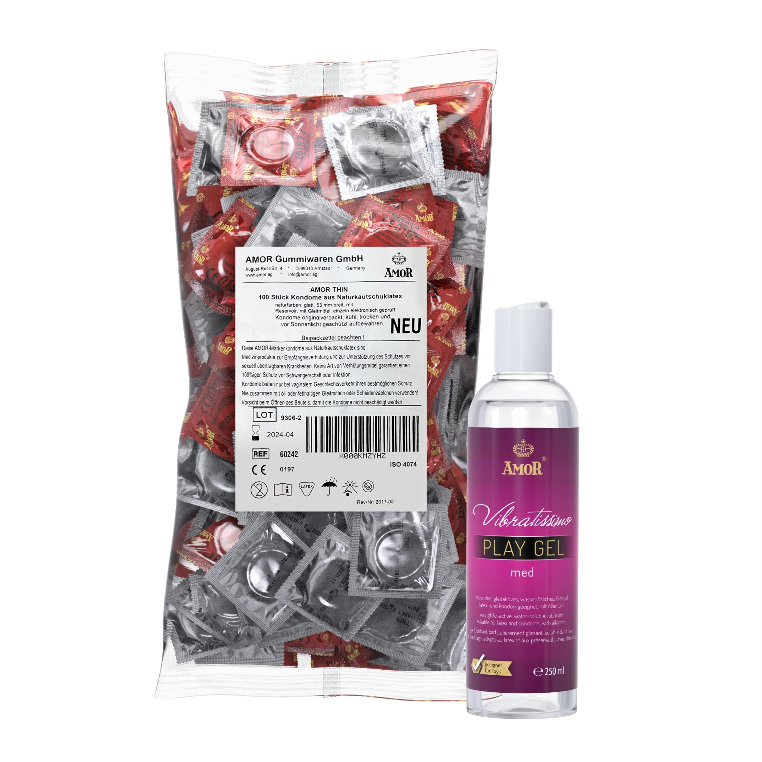 AMOR Strong Kondome + PlayGel Silicone Set