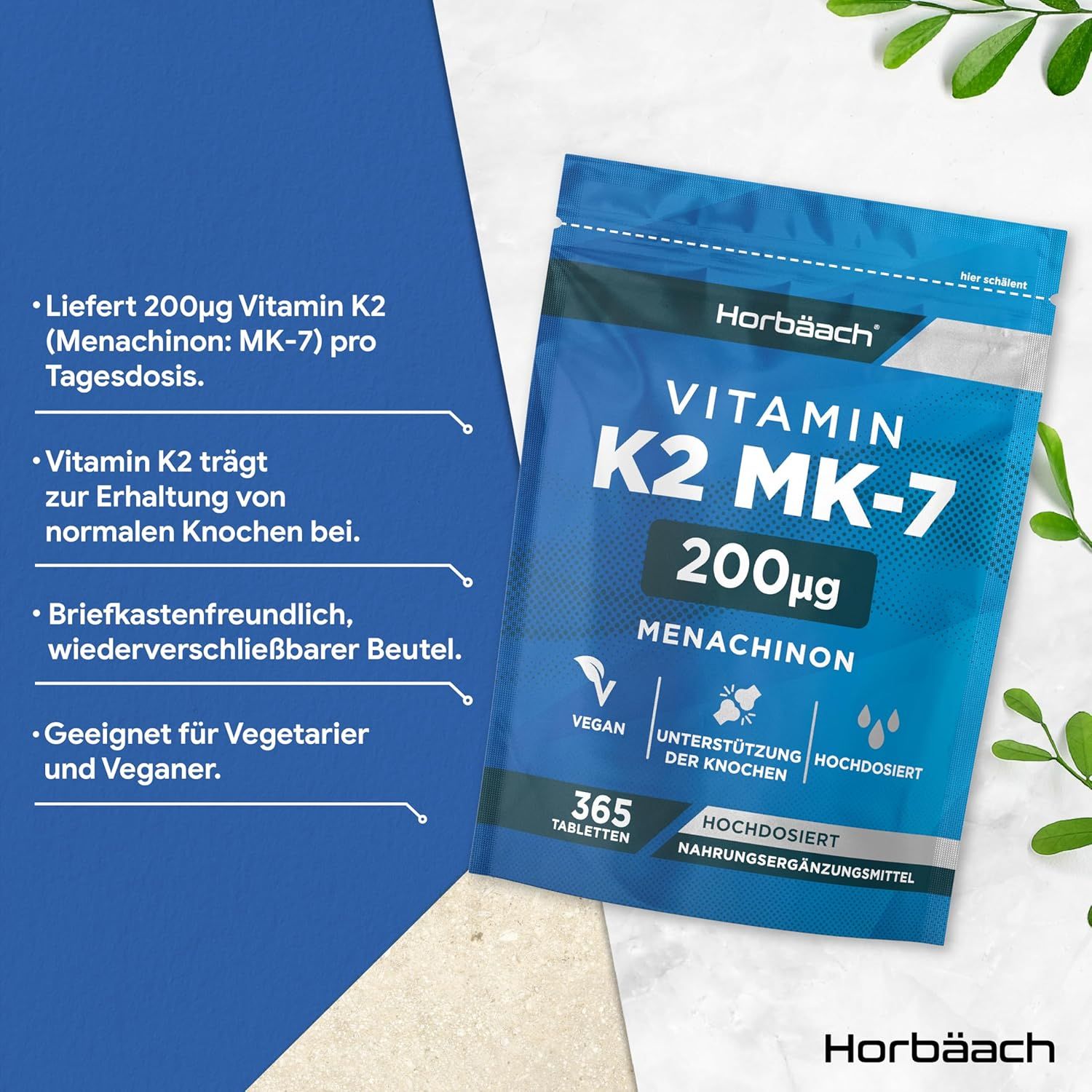 Horbaach Vitamin K2 MK7 200ug