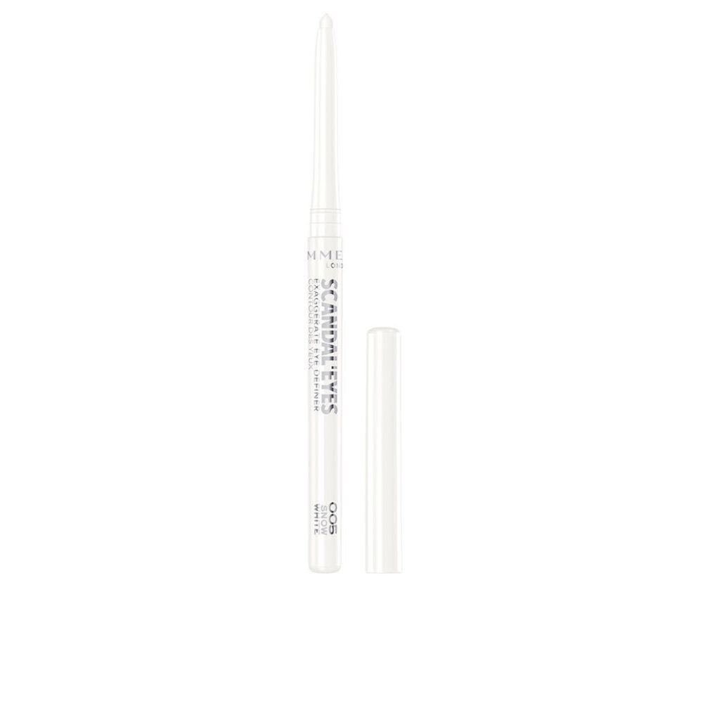 Weißer Eyeliner-Stift mit Kappe, Schriftzug 'SCANDAL EYES'.