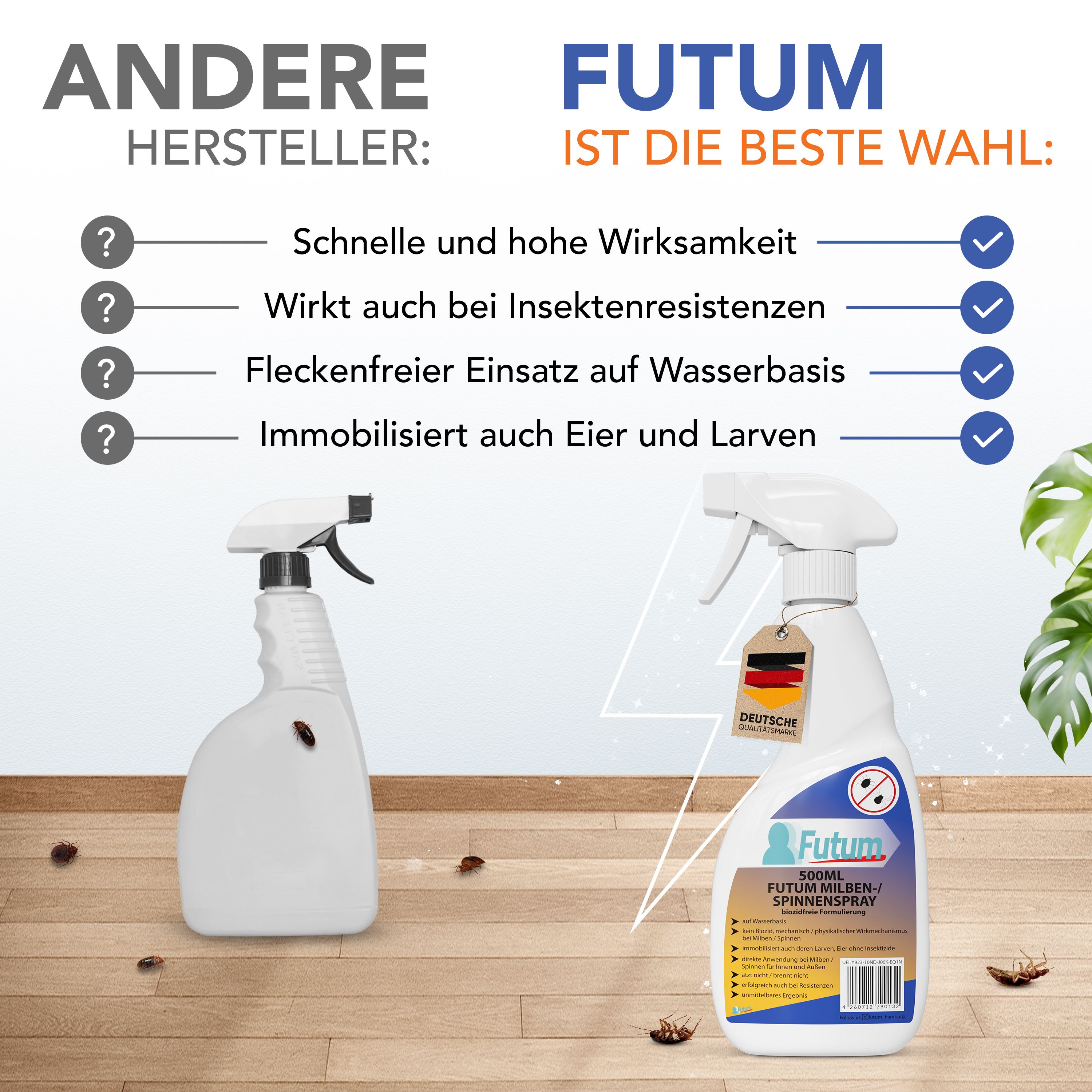 FUTUM 2x500ml Milben- / Spinnenspray