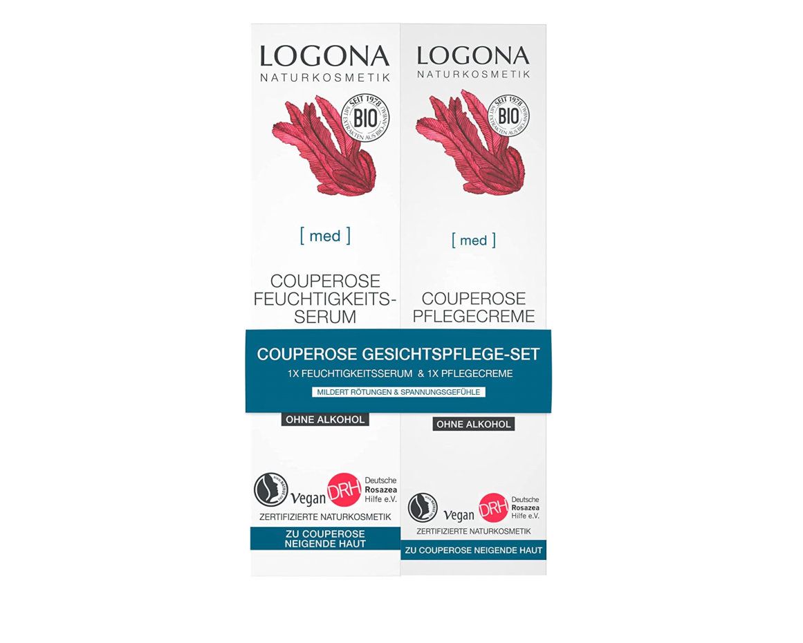 Logona Gesichtspflegeset mit Couperose Serum und 24h Creme für empfindliche Haut
