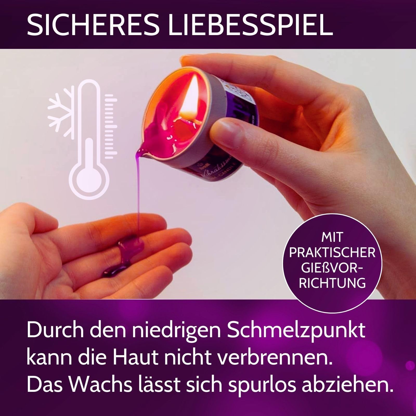 S/M Kerzen Set mit Augenmaske, Feder, Gleitgel und drei Kerzen.