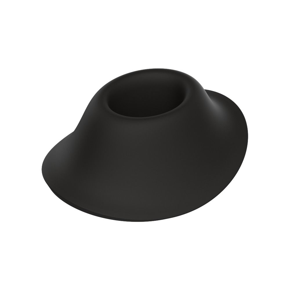 Eine schwarze Ersatzkappe für Womanizer, konisch geformt.